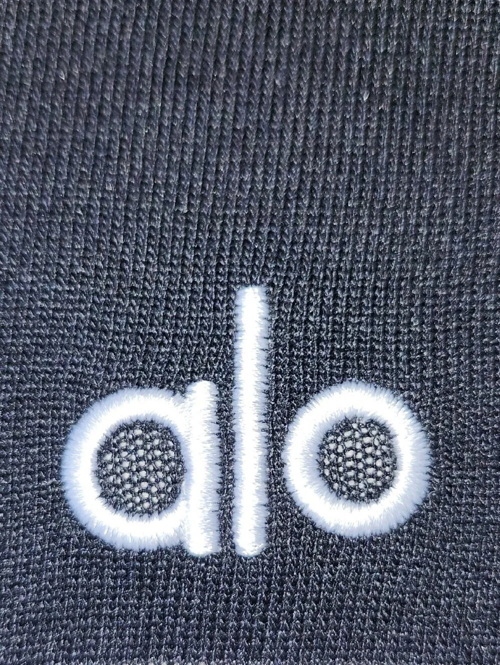 Alo Yoga Tennis Club Striped Knit Pullover Sweater Black Ivory - Picture 3 of 7